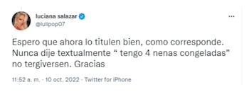 El enojo de Luciana Salazar