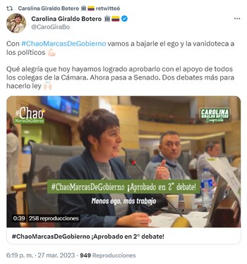 La representante celebró la aprobación