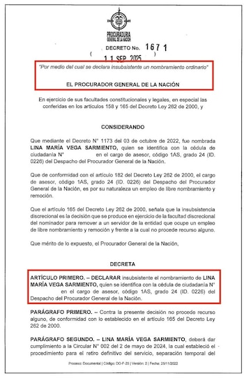 La dirigente del Centro Democrático señaló el antecedente de la exprocuradora en el expediente disciplinario relacionado con los hechos del 9 de septiembre de 2020 en Bogotá - crédito @dianadiago/X