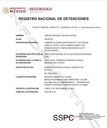 Carlos Antonio fue detenido por