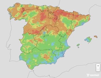 Mapa del riesgo de incendio del viernes 25 de septiembre de 2026. (Aemet)