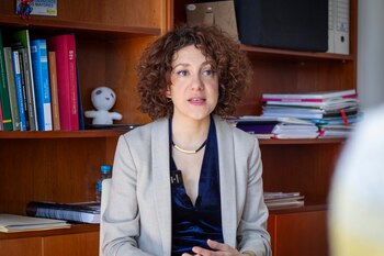 Aina Vidal durante su entrevista