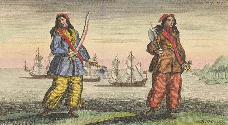 Mary Read y Anne Bonny desafiaron la piratería del siglo XVIII y la Corona británica en el Caribe (Wikimedia Commons)