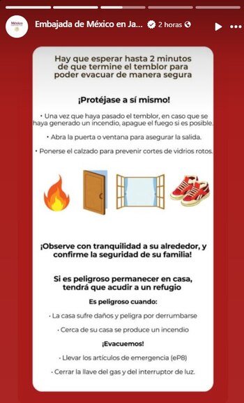 Recomendaciones en caso de terremoto.