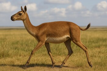 Ilustración de Poebrotherium, un camélido