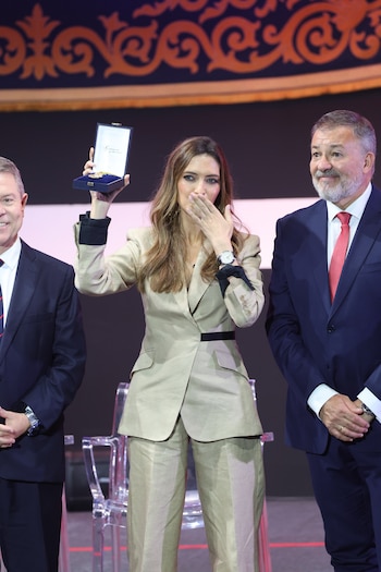 Sara Carbonero recibe la Medalla de Oro de Castilla - La Mancha como reconocimiento a su trayectoria profesional, a 31 de mayo de 2026, en Castilla- La Mancha (España). (Raúl Terrel / Europa Press).