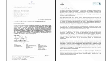 Este es el documento en el que se radicó el nuevo Presupuesto General para 2027 - crédito @simonmolinag/X