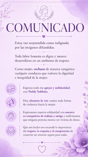 Mackeily Luján y su comunicado ante la denuncia por acoso puesto por Naldy Saldaña contra director musical. IG