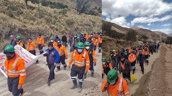 Trabajadores se desplazaron hasta Lima desde Casapalca por la carretera central, señalaron en su comunicado.