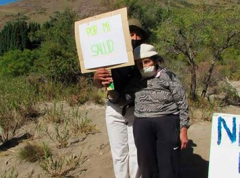 Una de las pobladores de