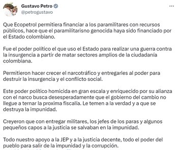 Presidente Petro advierte de supuestas