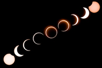 Composición fotográfica del eclipse de