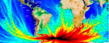 Imagen satelital del tsunami de
