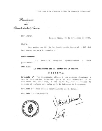 convocatoria Francos al Senado