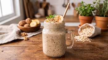 Licuado de avena, nuez y plátano: el desayuno saludable que puedes preparar en menos de 5 minutos