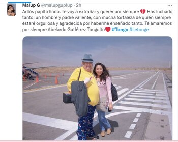 Mensajes de despedida a Tongo.