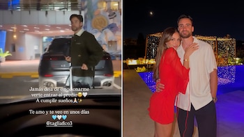 “Jamás deja de emocionarme”: las imágenes de la tierna despedida de Caro Calvagni a Tagliafico antes de su viaje al Mundial