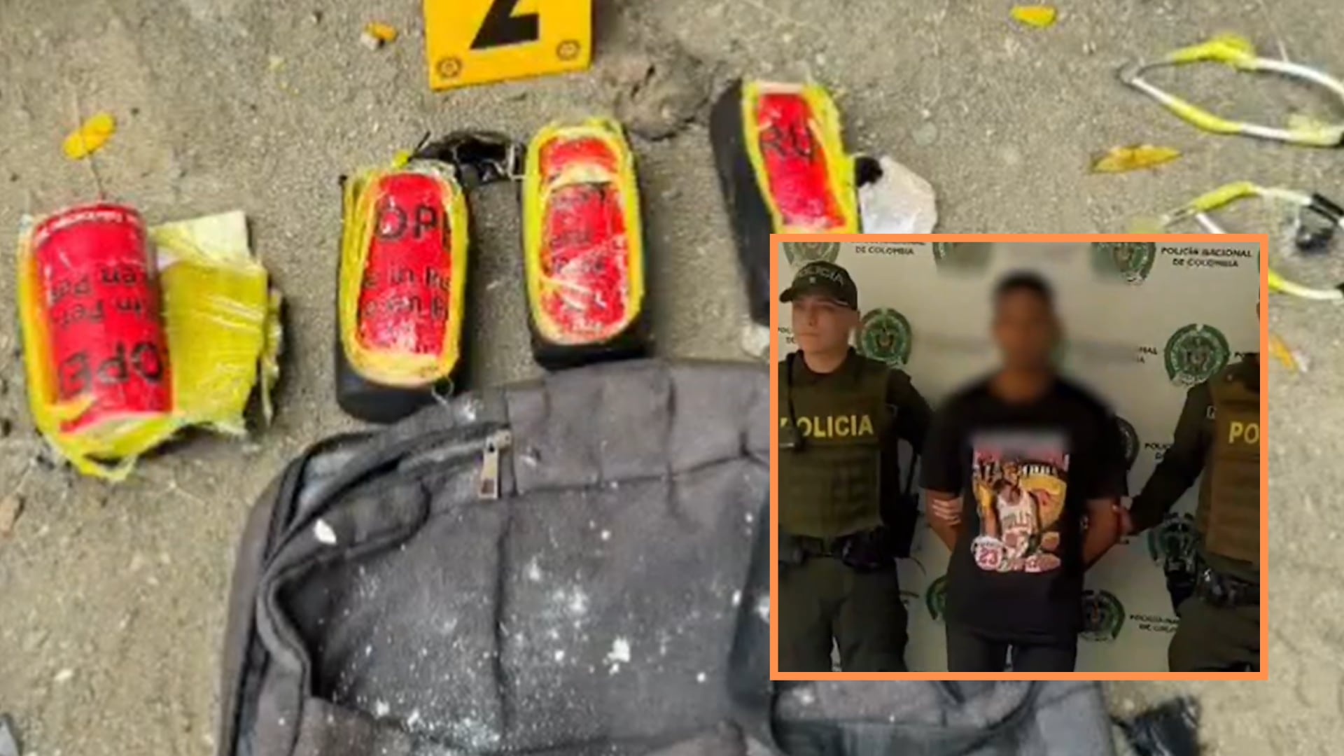 Alias Jordan es capturado con explosivos y se frustra atentado en el Valle del Cauca - crédito Policia metropolitana de Santiago de Cali