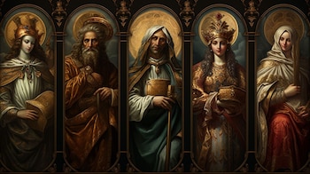 Majestuosidad de santos católicos en