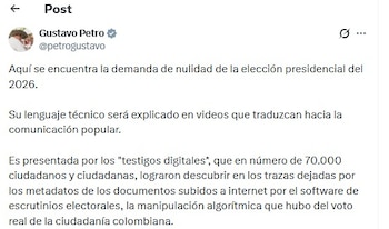El presidente compartió un pdf en donde se ve el documento dirigido al Consejo de Estado