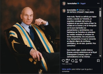 Ian McKellen dedicó un emotivo mensaje a Patrick Stewart por su muerte.
