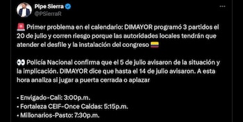 El domingo 20 de julio