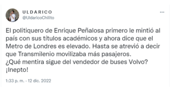 En Twitter Enrique Peñalosa compara