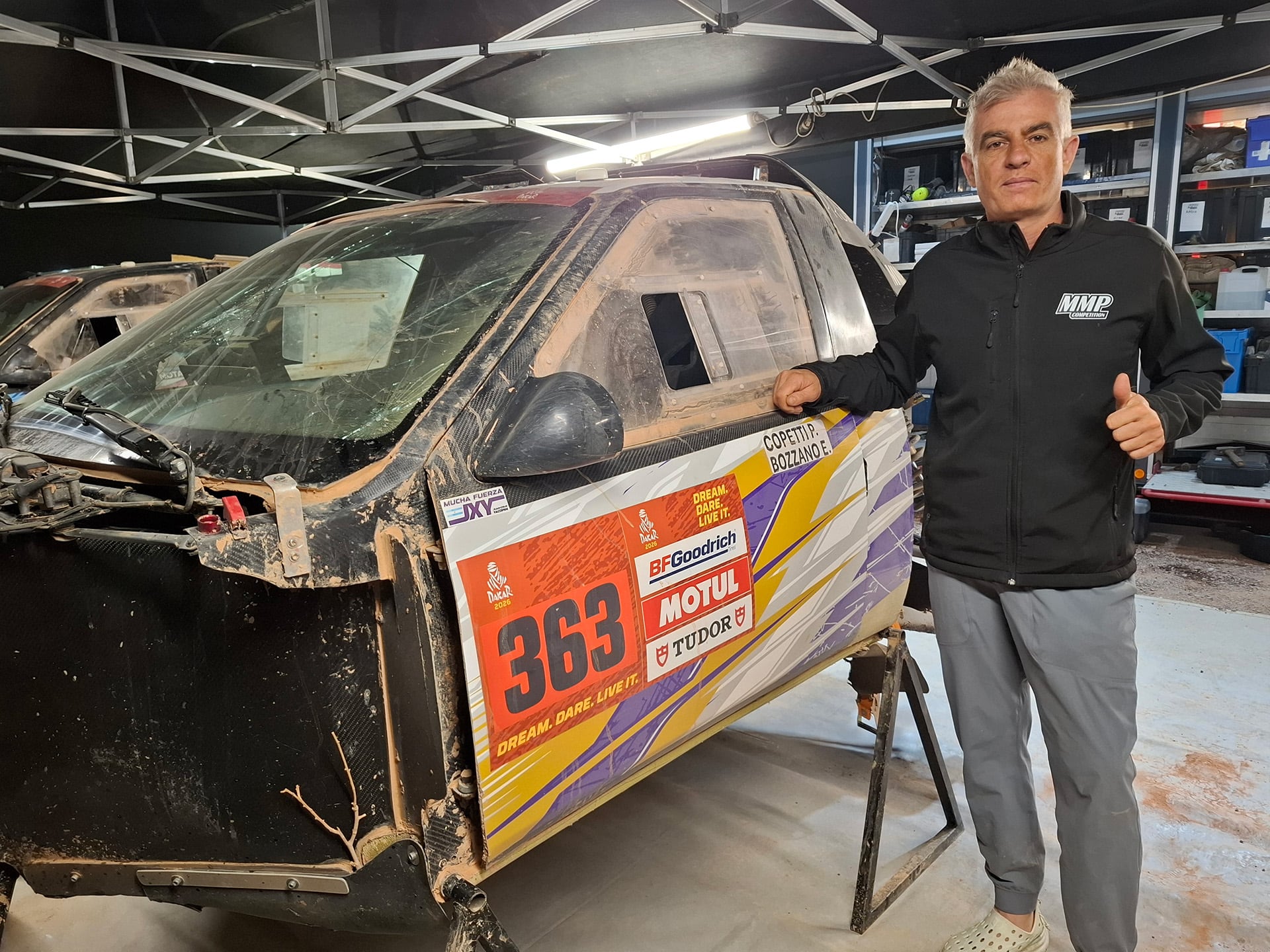 Copetti tiene mucha experiencia en cuatriciclos y tras la extinción de esa categoría se pasó a los UTV