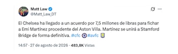 Acuerdo entre el Dibu y el Chelsea