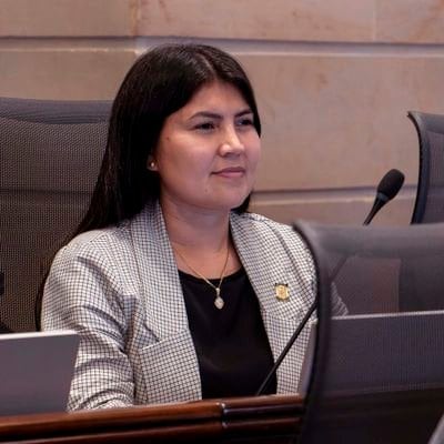 La representante a la Cámara por las Citrep Karen Manrique, mencionada en el escándalo de corrupción en la Ungrd - crédito @KarenManriqueO/X