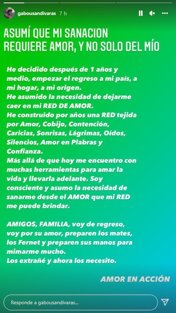 Gabo Usandivaras contó que volverá