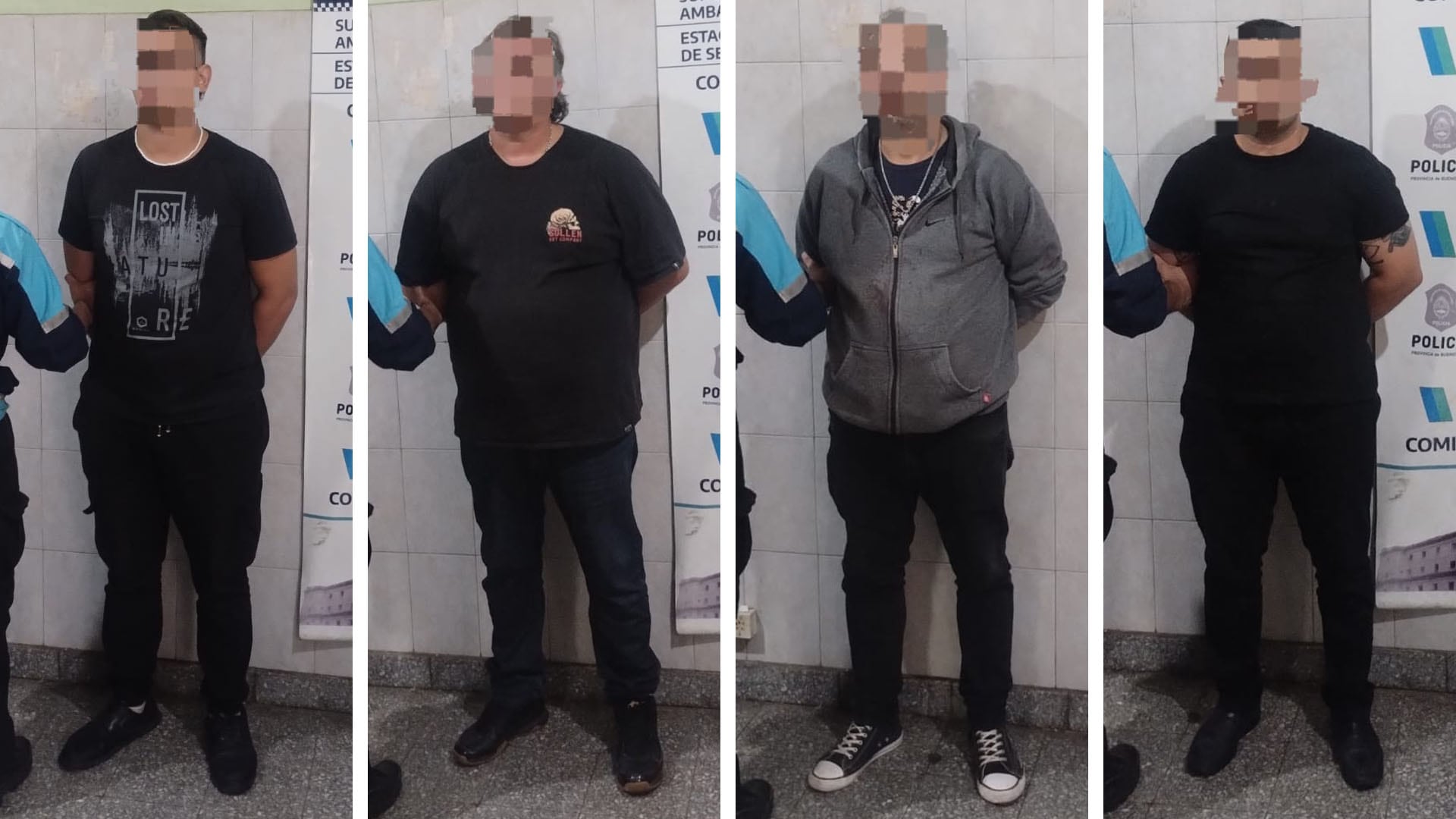 La policía detuvo a los cuatro hombres sospechosos del crimen de un hombre ocurrido en un bar de San Miguel.