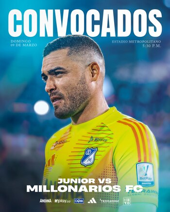 Convocados de Millonarios para enfrentar a Junior FC - crédito Millonarios FC