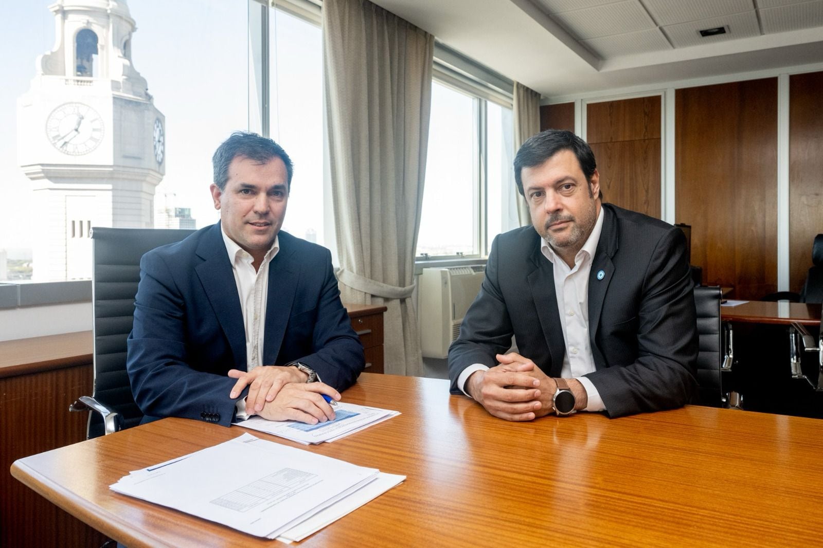 El hoy exsecretario de Innovación, Ciencia y Tecnología, Darío Genua; y el interventor del ENTE, Juan Martín Ozores