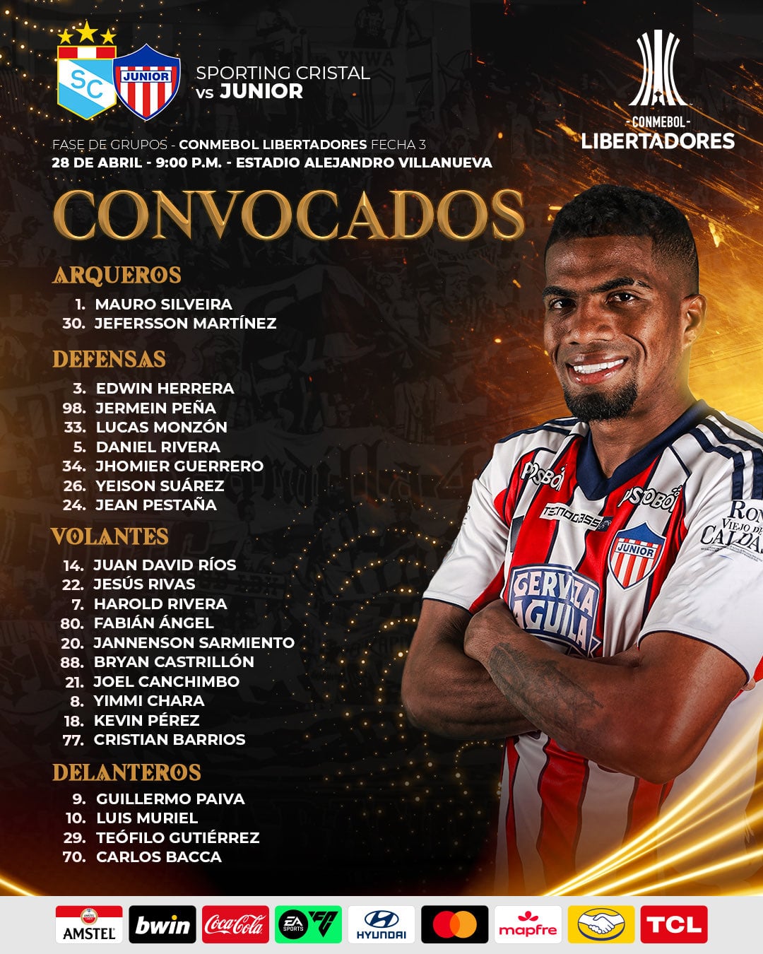 Grupo de jugadores que tendrá el equipo liderado por el uruguayo Alfredo Arias-crédito @JuniorClubSA/X