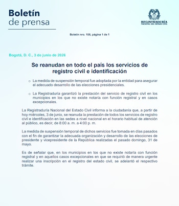 Registraduría - crédito Registraduría