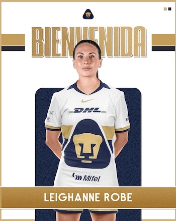 Leighanne Robe partió recientemente de La Máquina con rumbo hacia Pumas. (X/ @PumasMXFemenil)
