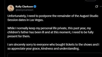 Kelly Clarkson anunció que debía