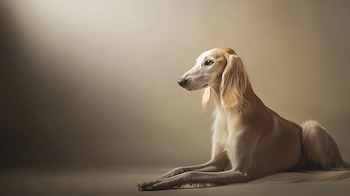 Saluki mostrando su elegancia, ideal
