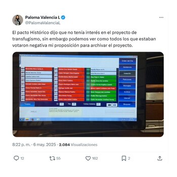La senadora Paloma Valencia mostró