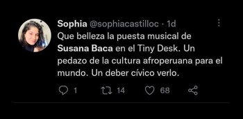 Susana Baca es elogiada en