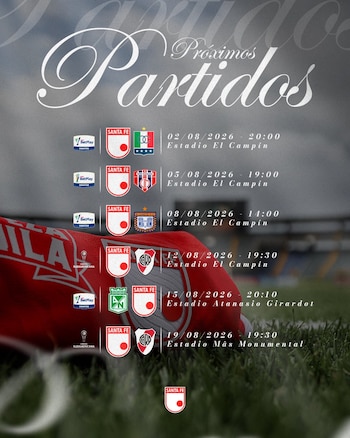 Esta fue la imagen publicada por Independiente Santa Fe, en la que anunció el cambio en la programación del partido ante Boyacá Chicó - crédito Independiente Santa Fe