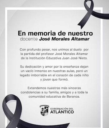 La Gobernación del Atlántico manifestó