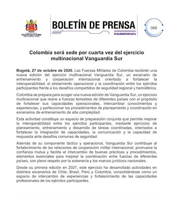 Ejército habló sobre la llegada de militares estadounidenses a Colombia - Crédito Ejército Nacional
