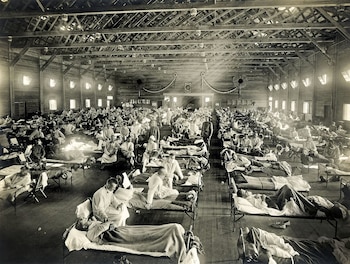 Hospital improvisado en Estados Unidos