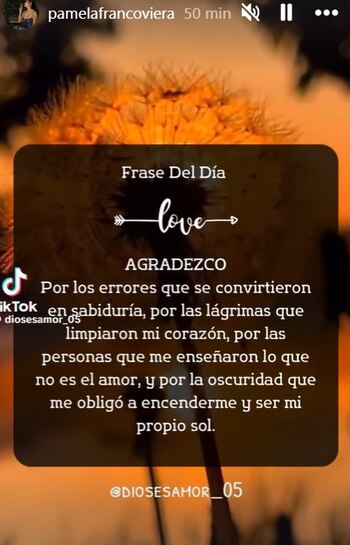 Pamela Franco y su mensaje