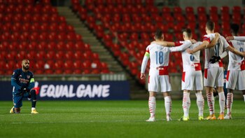 Tenso momento en el partido