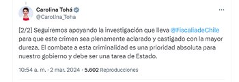 Carolina Tohá TUITS