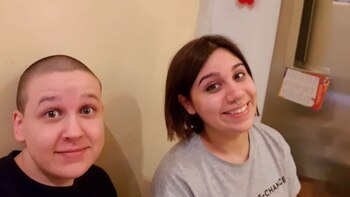 Sebastián Medrano con su hija