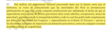 Grupo de trabajo habla de una "activa campaña" de las autoridades peruanas, pero no verifica que en realidad fueron pronunciamientos condenando el intento de golpe de Estado.